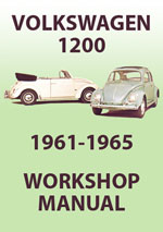 Volkswagen 1200 Type 1 Beetle, 1961-1965 Workshop Repair Manualo and Spare Parts Catalogue